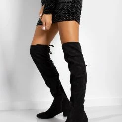 The Fashion Project Μπότες πάνω από το γόνατο Suede - Μαύρο