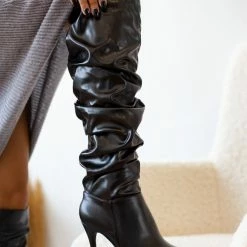 The Fashion Project Μπότες ψηλές με σούρες - Μαύρο