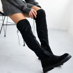 The Fashion Project Μπότες πάνω από το γόνατο Suede - Μαύρο