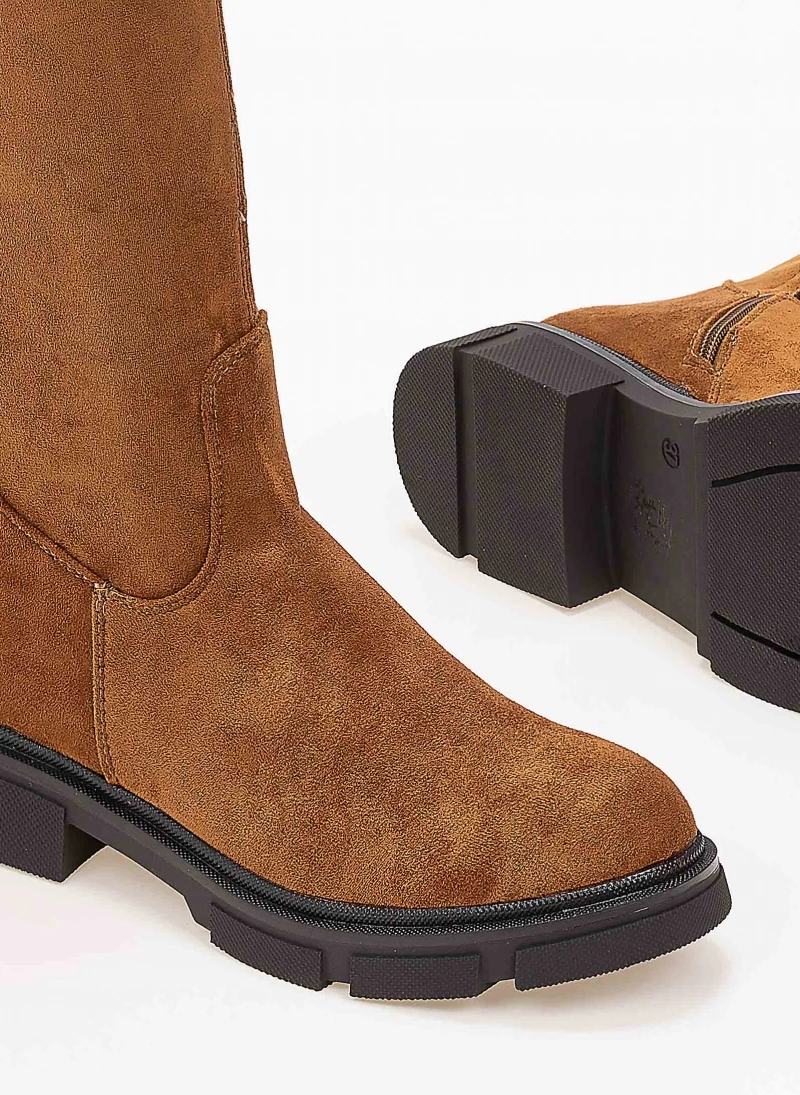 The Fashion Project Μπότες πάνω από το γόνατο Suede - Ταμπά - Image 3