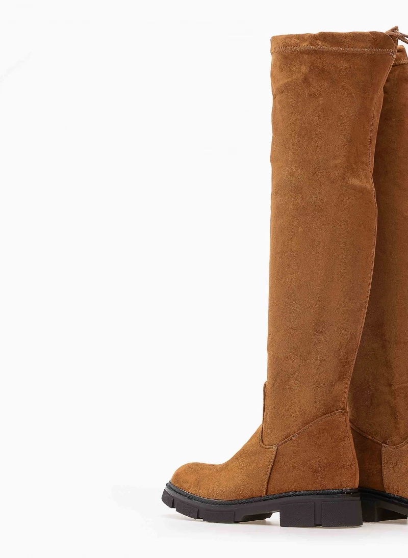 The Fashion Project Μπότες πάνω από το γόνατο Suede - Ταμπά - Image 6