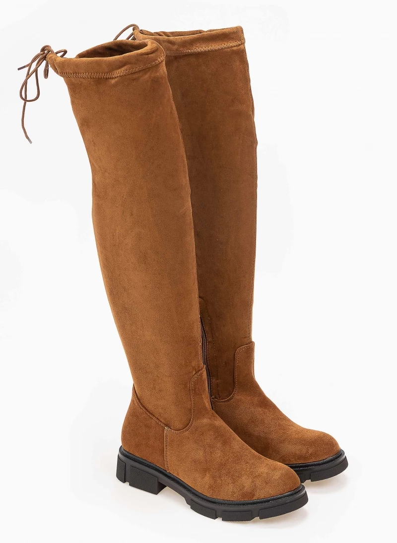 The Fashion Project Μπότες πάνω από το γόνατο Suede - Ταμπά - Image 5