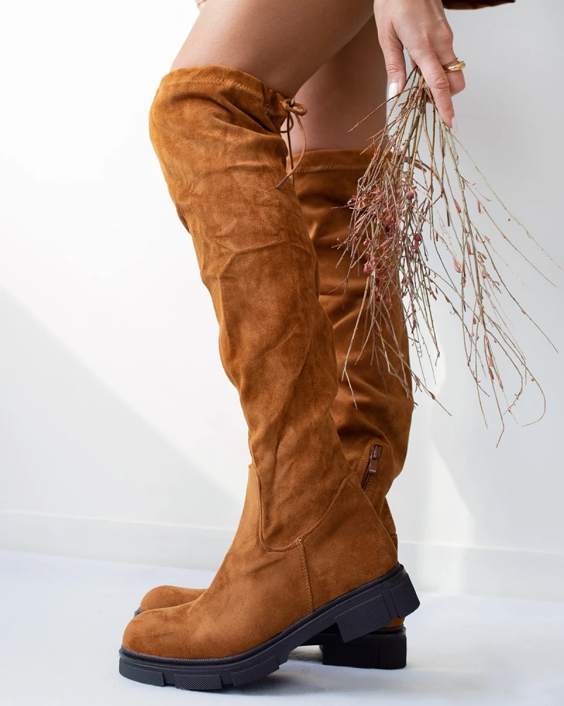 The Fashion Project Μπότες πάνω από το γόνατο Suede - Ταμπά - Image 7