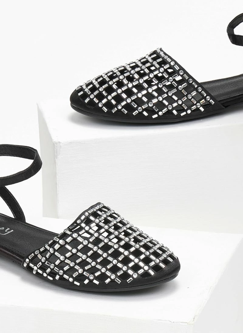 The Fashion Project Μπαλαρίνες με στρας - Μαύρο - Image 2