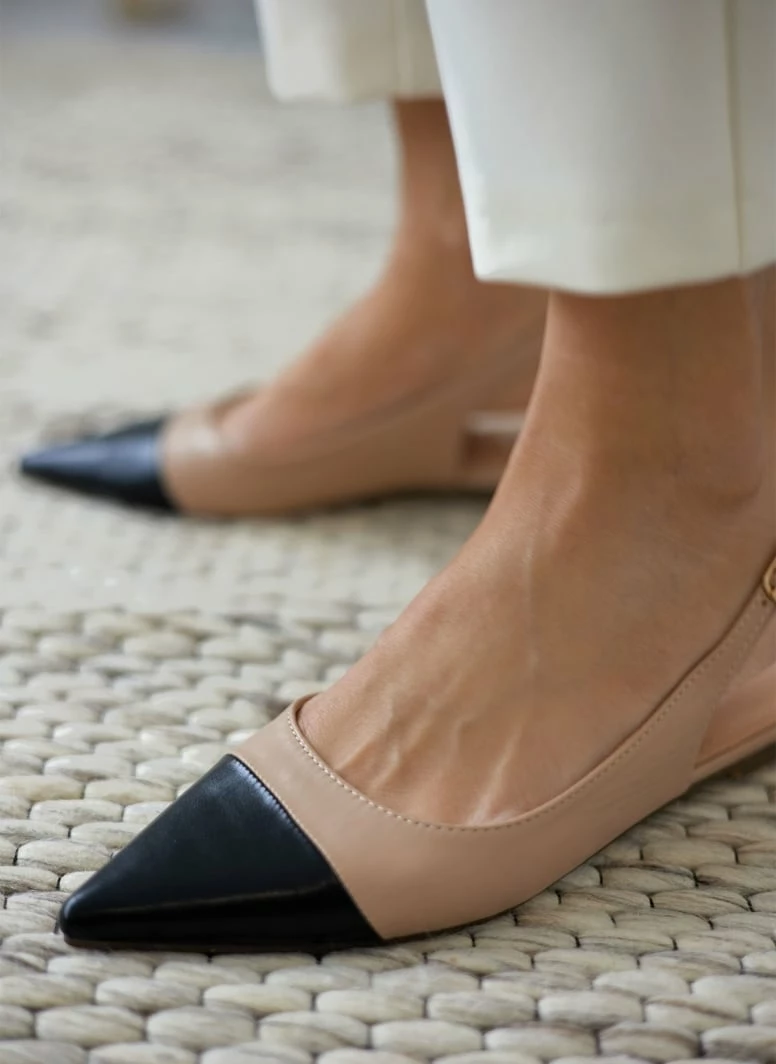 The Fashion Project Μπαλαρίνες μυτερές με λουράκι - Μπεζ - Image 4