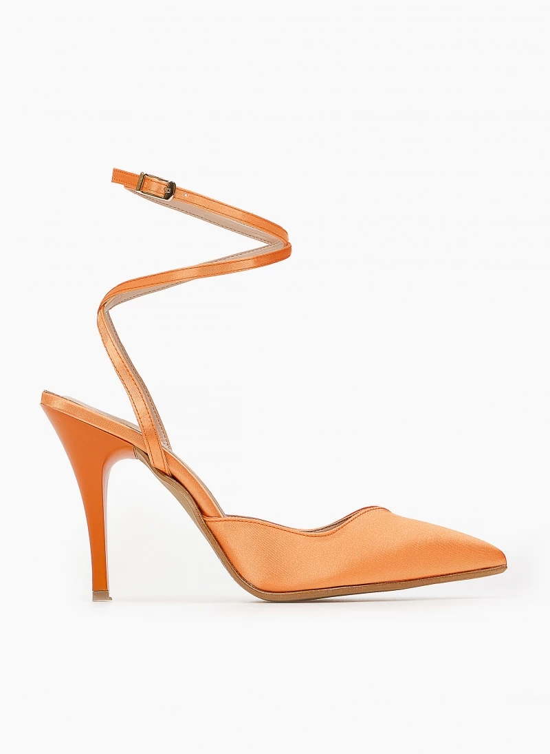 Γόβες μυτερές με δέσιμο Tfp - Πορτοκαλί