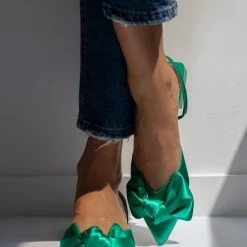 IRIS Μπαλαρίνες σατέν με φιόγκο Tfp - Σμαραγδί