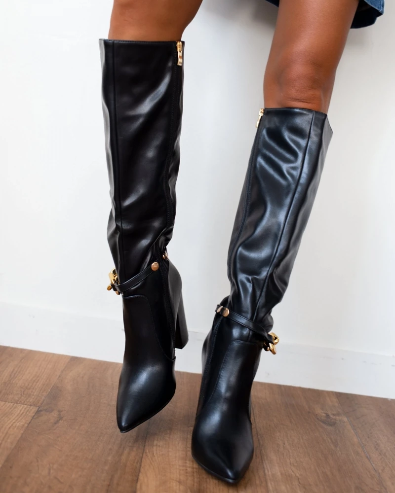 The Fashion Project Μυτερές μπότες με αλυσίδα - Μαύρο - Image 2