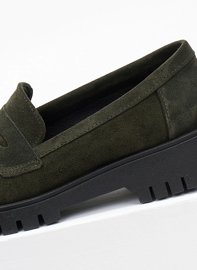 Loafers δερμάτινα καστόρινα Estil - Λαδί - Image 6