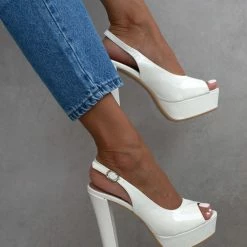 The Fashion Project Γόβες με φιάπα Peep Toe - Λευκό