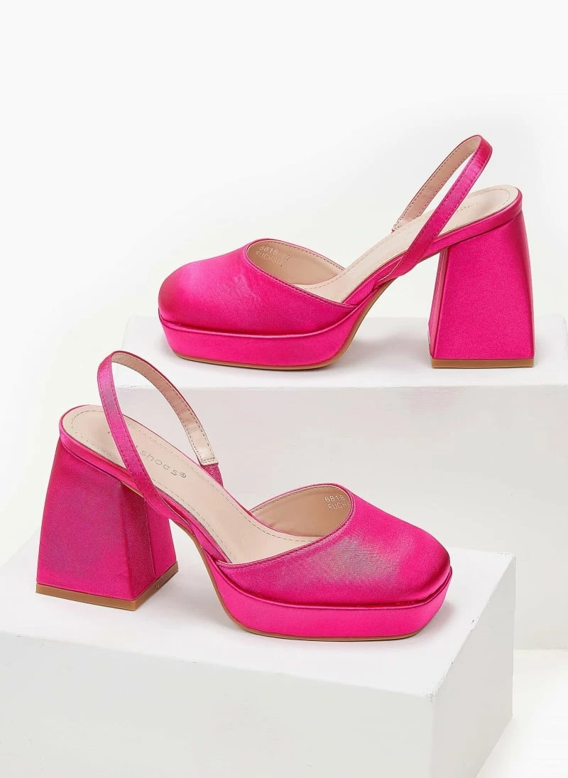 The Fashion Project Γόβες σατέν με φιάπα - Φούξια - Image 2