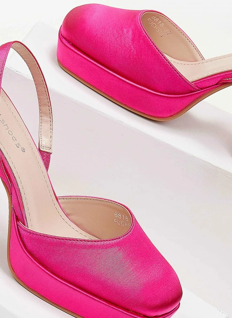 The Fashion Project Γόβες σατέν με φιάπα - Φούξια - Image 3