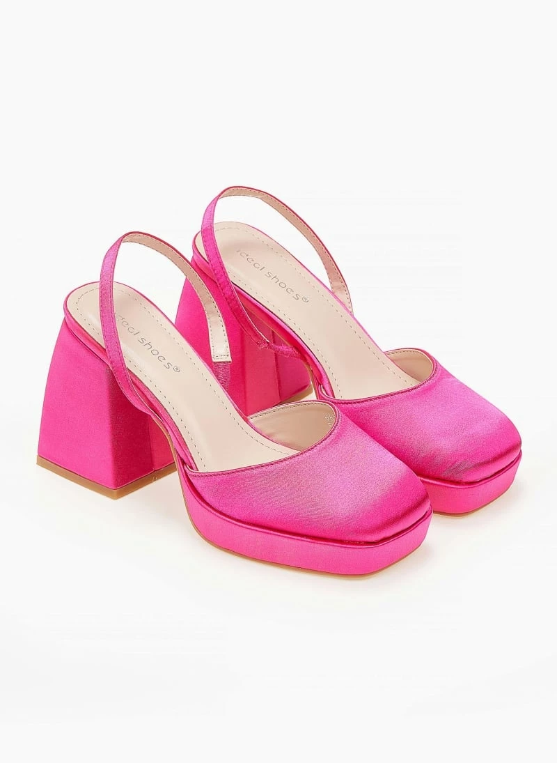 The Fashion Project Γόβες σατέν με φιάπα - Φούξια - Image 4