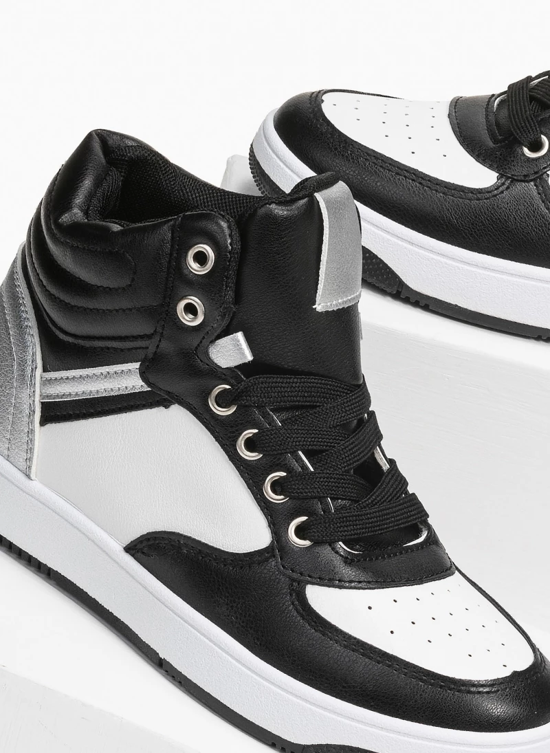 The Fashion Project Sneakers μποτάκια με καπιτονέ σχέδιο - Μαύρο/Ασημί - Image 2