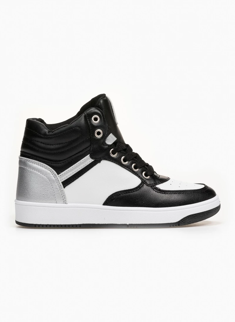 The Fashion Project Sneakers μποτάκια με καπιτονέ σχέδιο - Μαύρο/Ασημί - Image 4