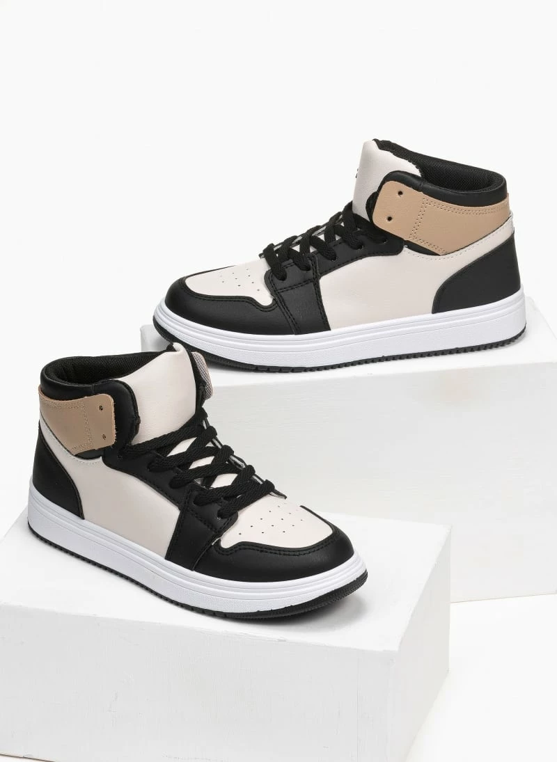 The Fashion Project Sneakers μποτάκια με Suede λεπτομέρειες - Μαύρο/Μπεζ