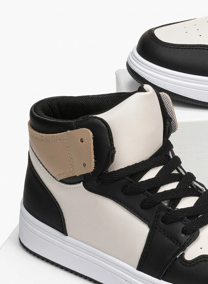 The Fashion Project Sneakers μποτάκια με Suede λεπτομέρειες - Μαύρο/Μπεζ - Image 4