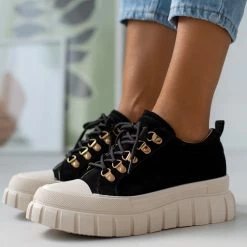 The Fashion Project Sneakers Chunky Suede - Μαύρο