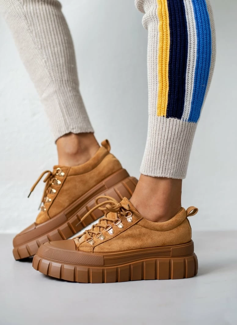 The Fashion Project Sneakers Chunky Suede - Πούρο - Image 7