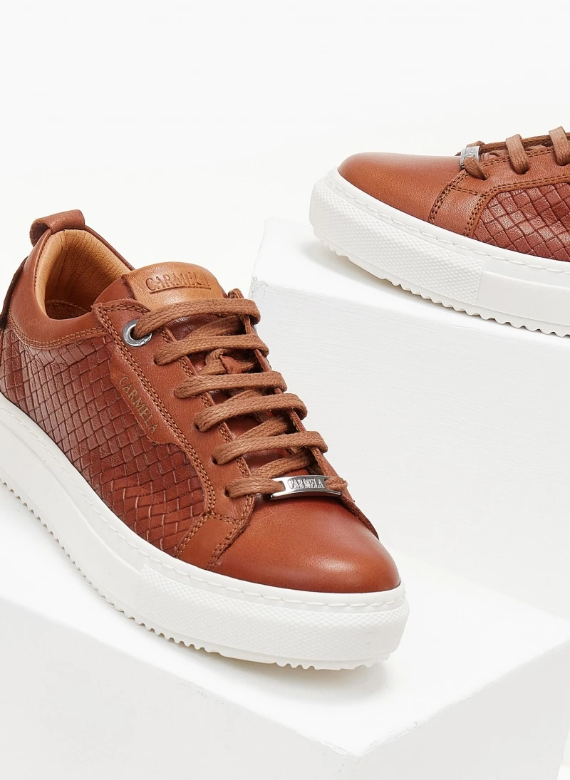 Sneakers δερμάτινα με Pattern Carmela 160214 - Ταμπά - Image 6