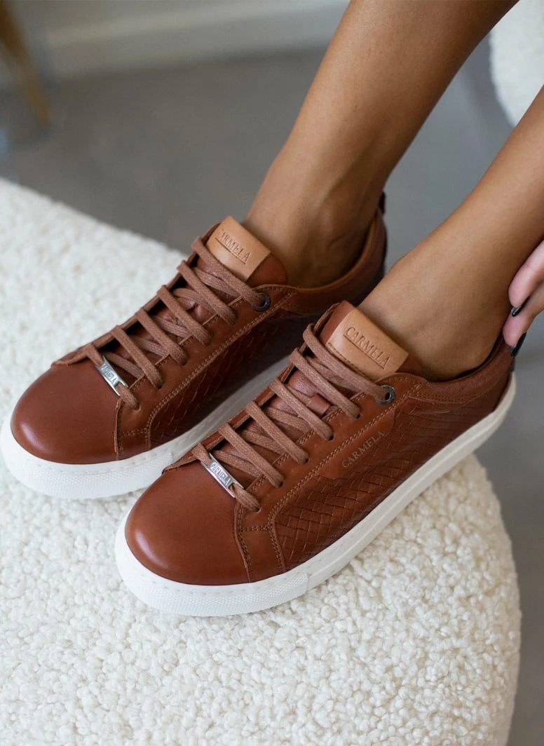 Sneakers δερμάτινα με Pattern Carmela 160214 - Ταμπά - Image 7