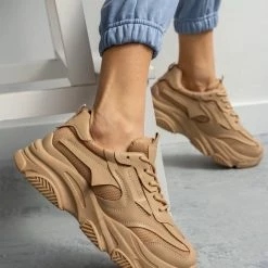 The Fashion Project Sneakers Chunky με διάτρητο ύφασμα - Πούρο