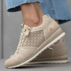 Xti Footwear Sneakers με διάτρητο σχέδιο Xti 141193 - Μπεζ