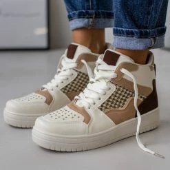 The Fashion Project Sneakers μποτάκια με λεπτομέρεια ύφασμα - Λευκό