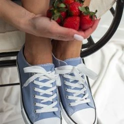 The Fashion Project Sneakers πάνινα Basic με κορδόνια - Γαλάζιο