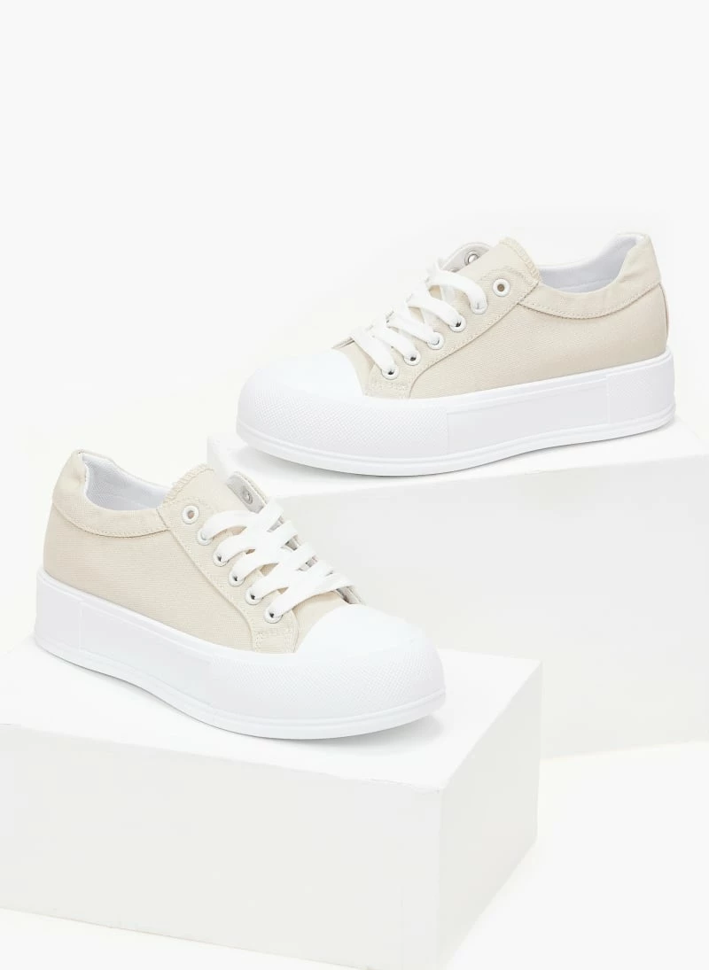 The Fashion Project Sneakers πάνινα με διπλή σόλα - Μπεζ - Image 3