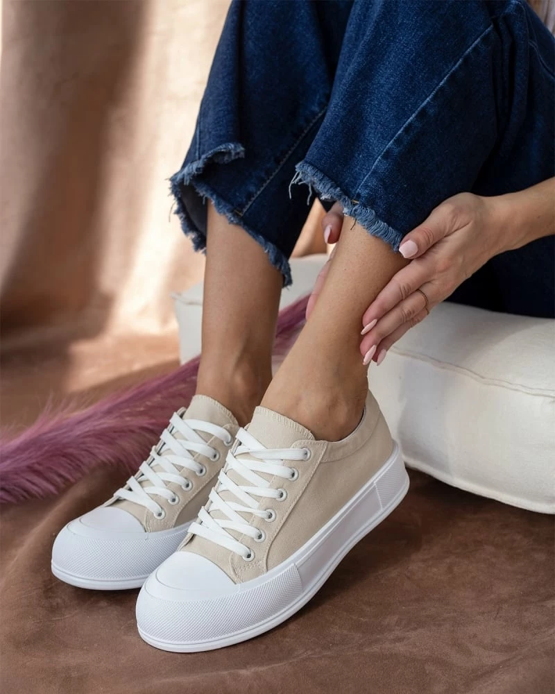 The Fashion Project Sneakers πάνινα με διπλή σόλα - Μπεζ - Image 4