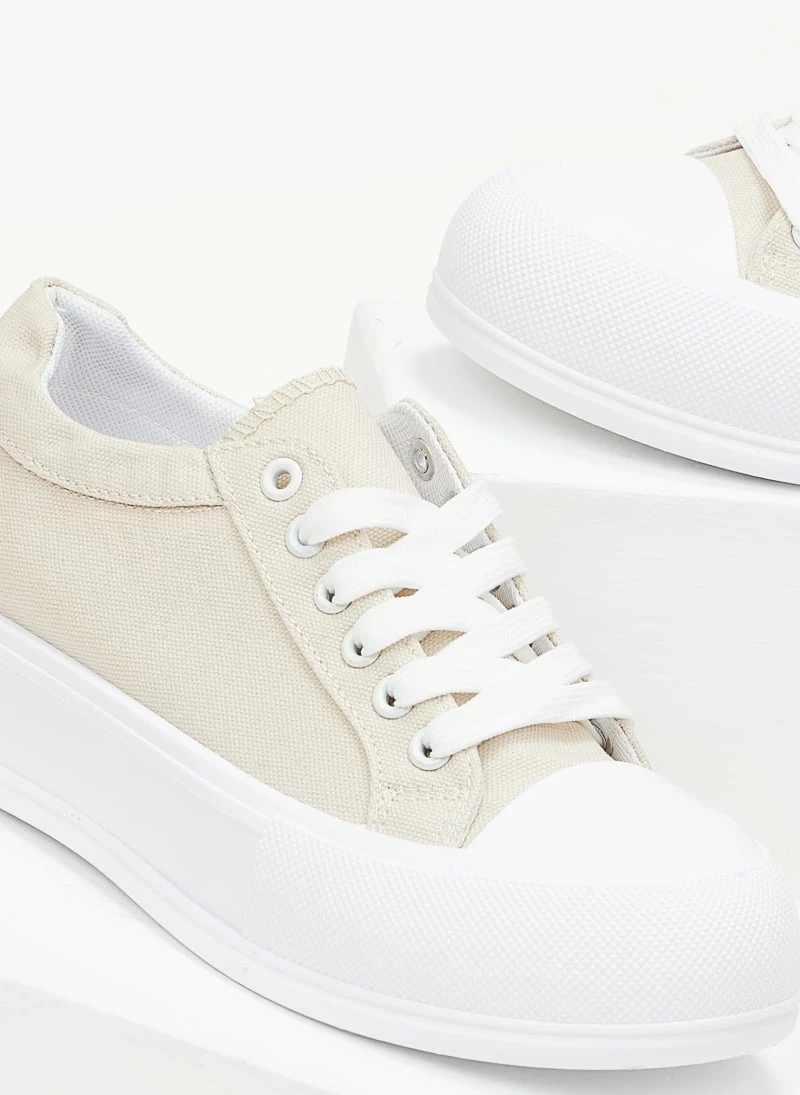 The Fashion Project Sneakers πάνινα με διπλή σόλα - Μπεζ - Image 6