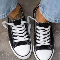 The Fashion Project Sneakers πάνινα με κορδόνια - Μαύρο