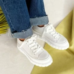 The Fashion Project Sneakers πάνινα με σχέδιο στη σόλα - Λευκό