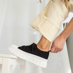 The Fashion Project Sneakers πάνινα με σχέδιο στη σόλα - Μαύρο