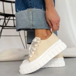 The Fashion Project Sneakers πάνινα με σχέδιο στη σόλα - Μπεζ