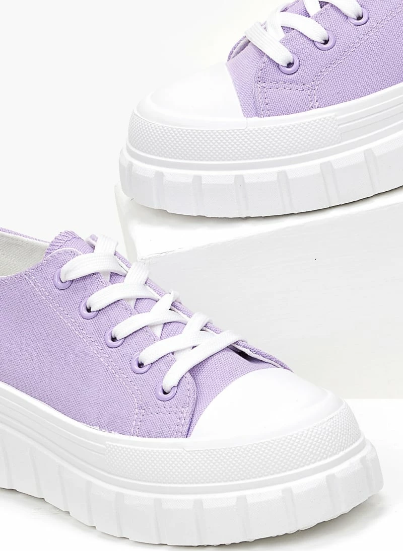 The Fashion Project Sneakers πάνινα με σχέδιο στη σόλα - Λιλά - Image 3