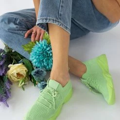 The Fashion Project Sneakers Slip On με πλεκτό σχέδιο - Λαχανί