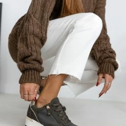 The Fashion Project Sneakers Wedges με φερμουάρ - Λαδί