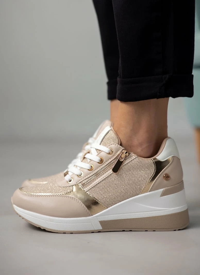 Xti Footwear Sneakers Wedges με φερμουάρ Xti140973 - Χρυσό - Image 4