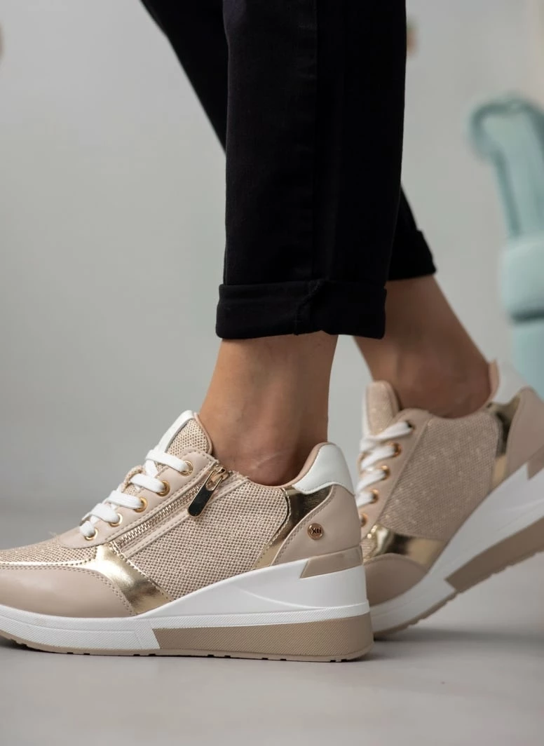 Xti Footwear Sneakers Wedges με φερμουάρ Xti140973 - Χρυσό - Image 7