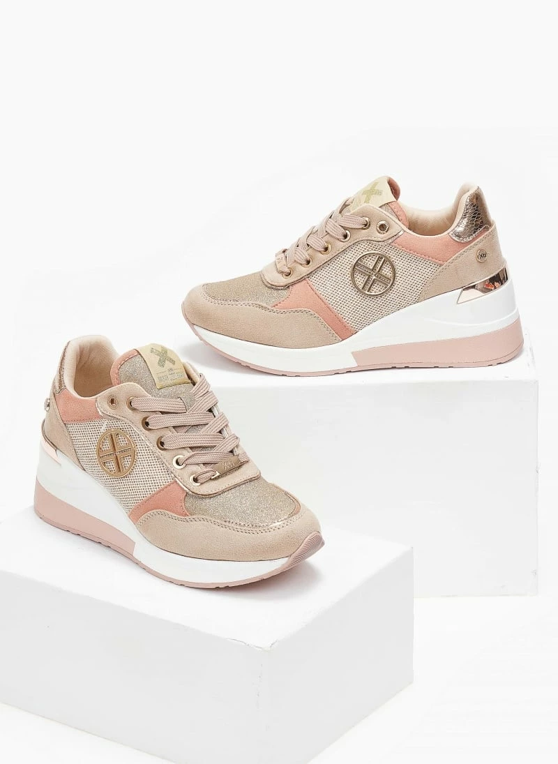 Xti Footwear Sneakers Wedges με Glitter Xti 141116 - Μπεζ - Image 3