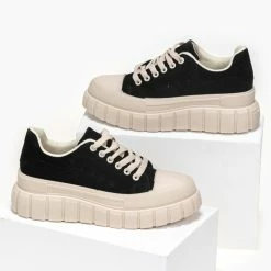 The Fashion Project Sneakers Flatforms Suede - Μαύρο