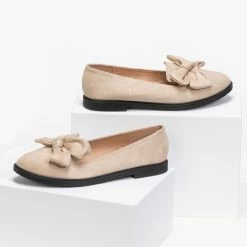 The Fashion Project Μπαλαρίνες Suede με φιόγκο - Μπεζ