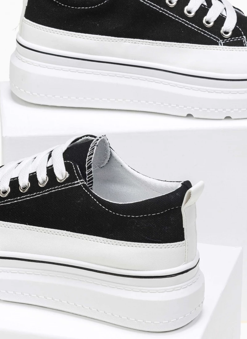 The Fashion Project Sneakers πάνινα με εφέ ραφές - Μαύρο - Image 5